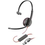 Poly Blackwire 3210 Auriculares Monoaurales USB-C con Adaptador USB-A